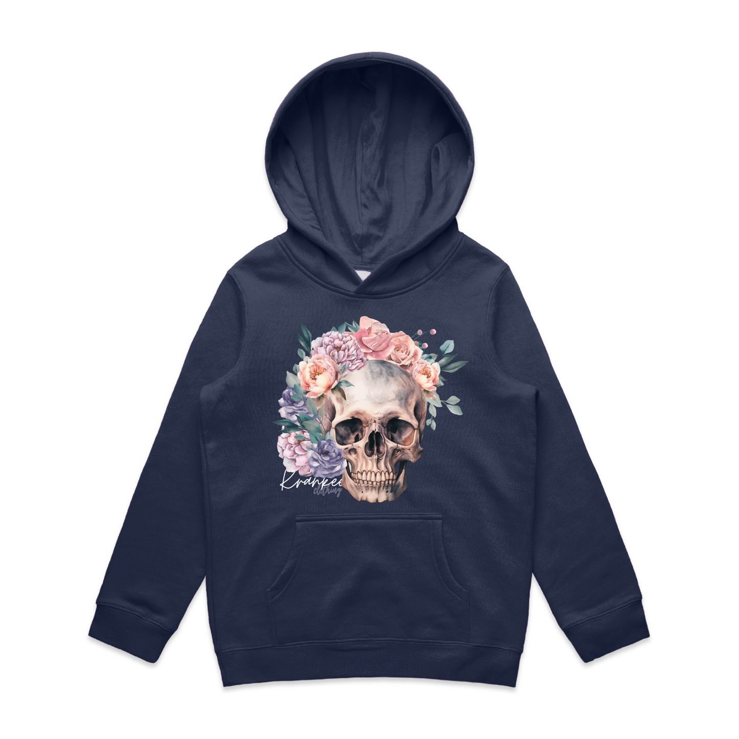 Kids Floral Skull Hoodie