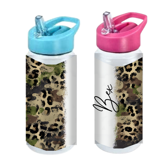 Camo Animal Print Named - Kids Drink Bottle