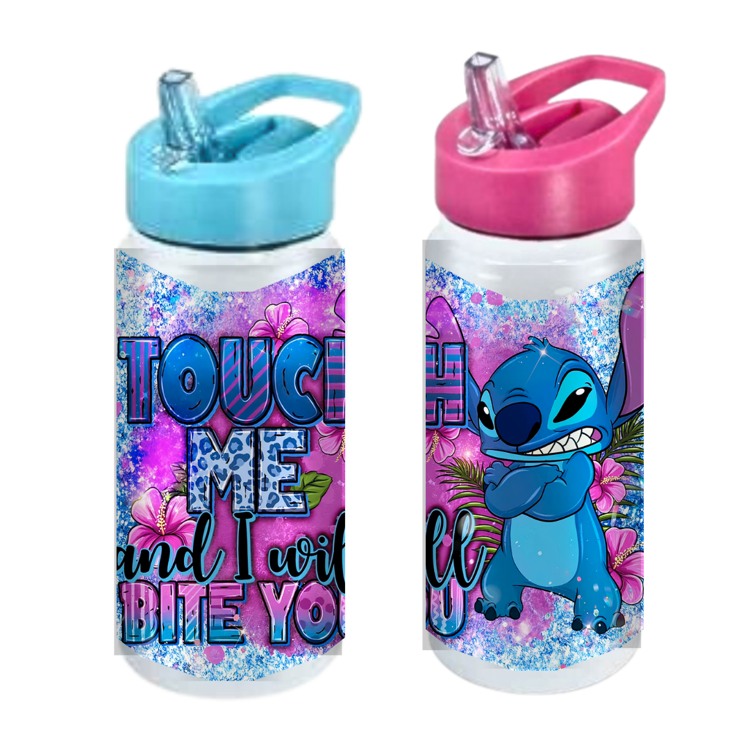 Stitch, touch me & I bite - Kids Drink Bottle