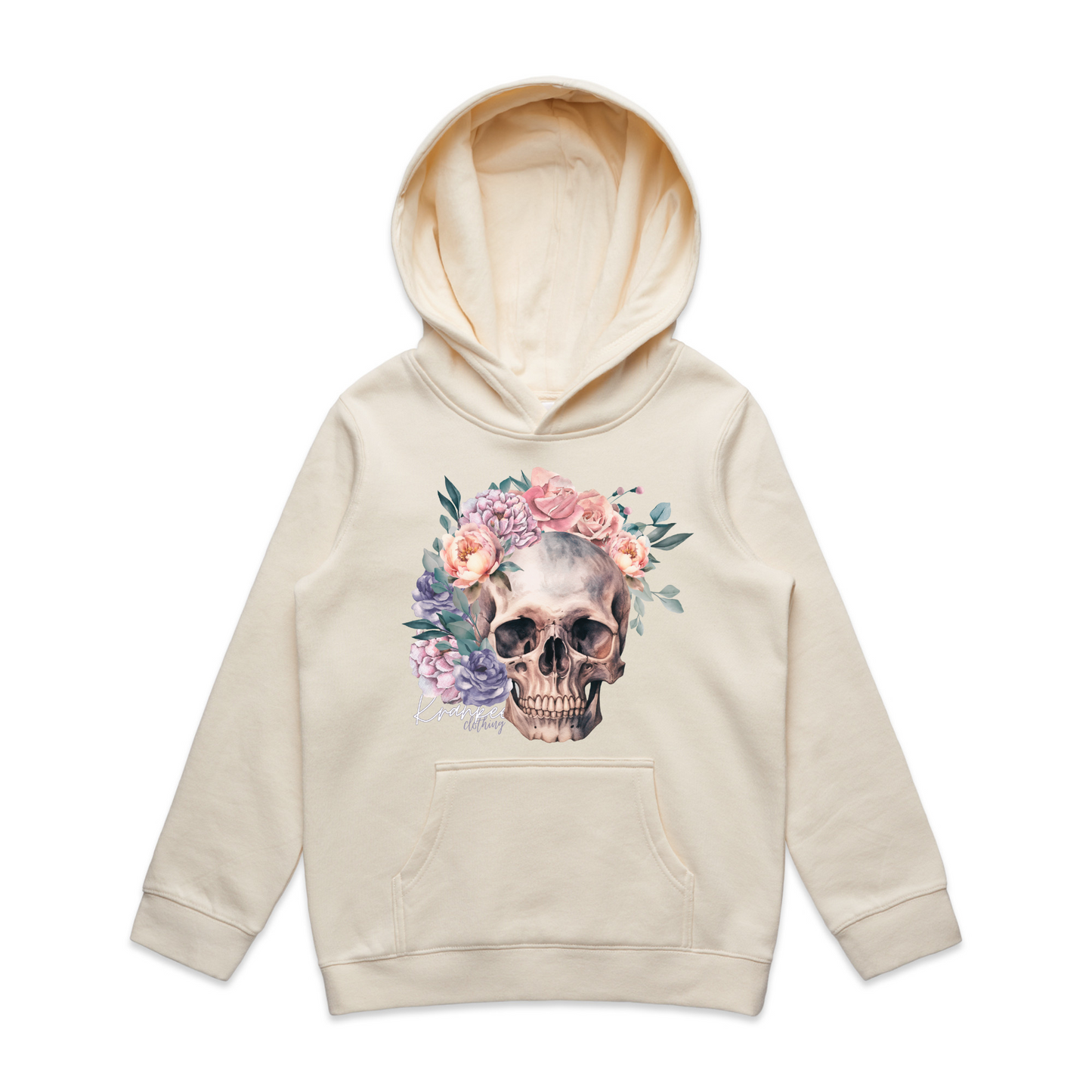 Kids Floral Skull Hoodie