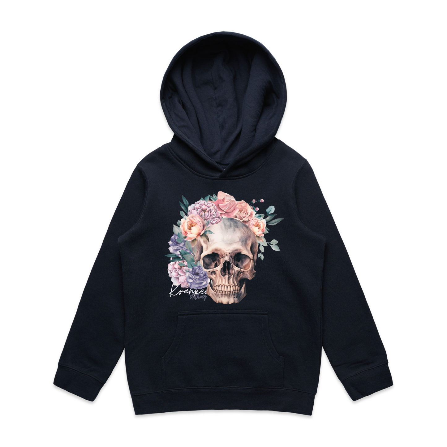 Kids Floral Skull Hoodie