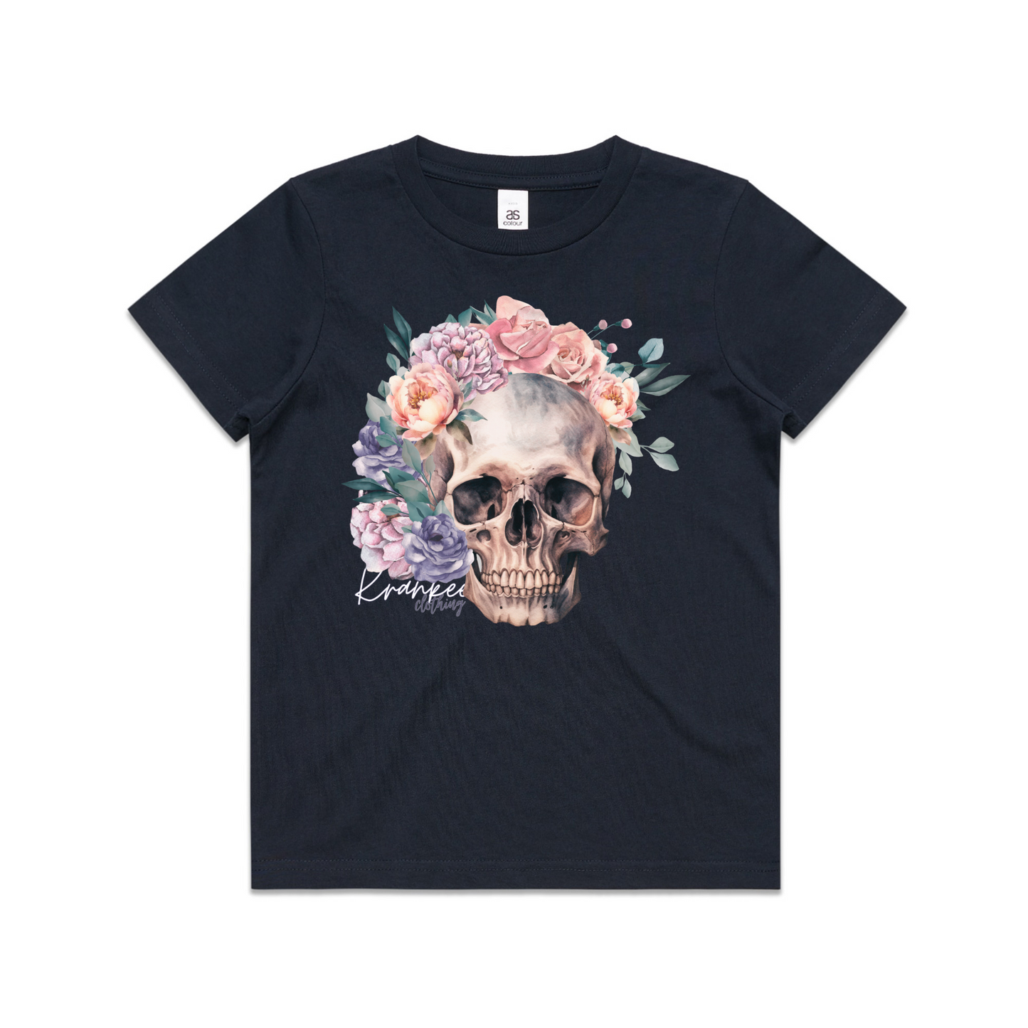 Kids Floral Skull Tee
