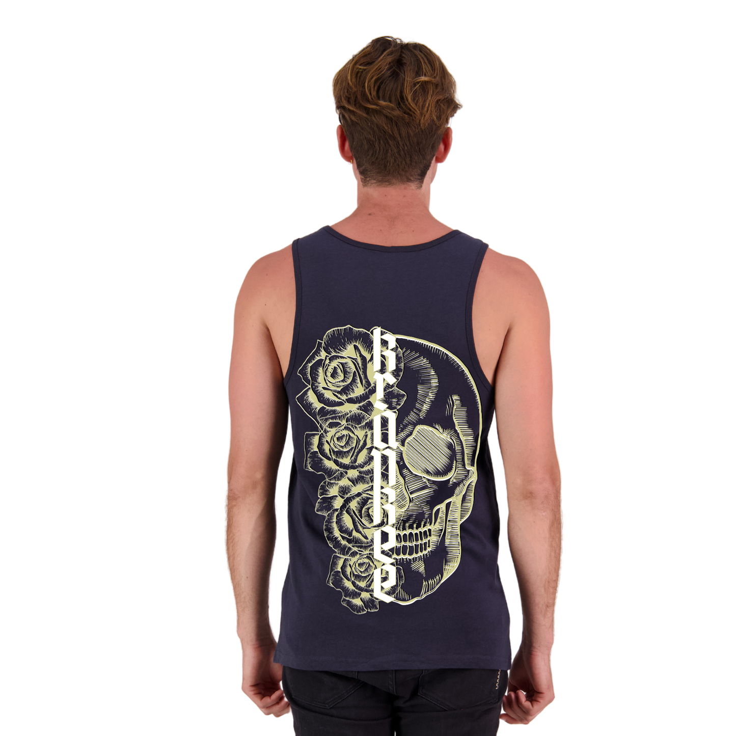 Mens Metallic Skull Singlet