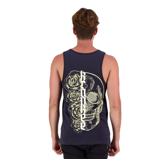 Mens Metallic Skull Singlet