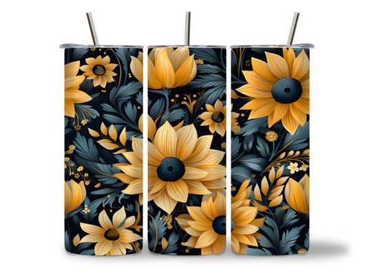 Dark & Yellow Flower - Tumbler & Bottle