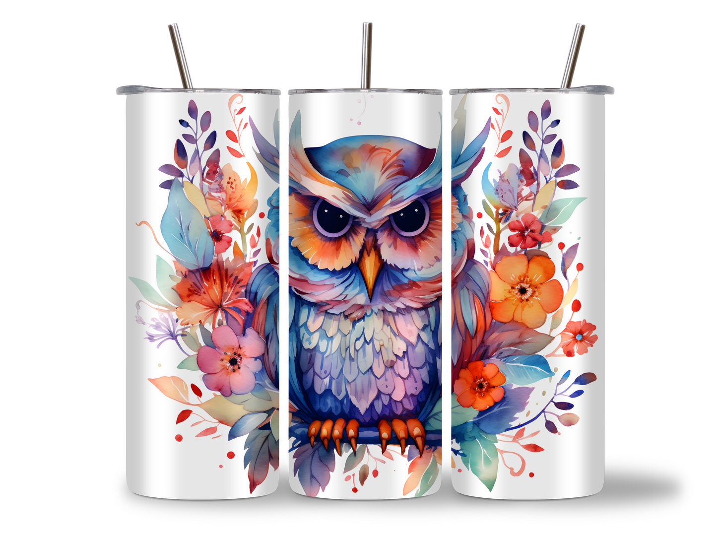 Colourful Owl - Tumbler & Bottle