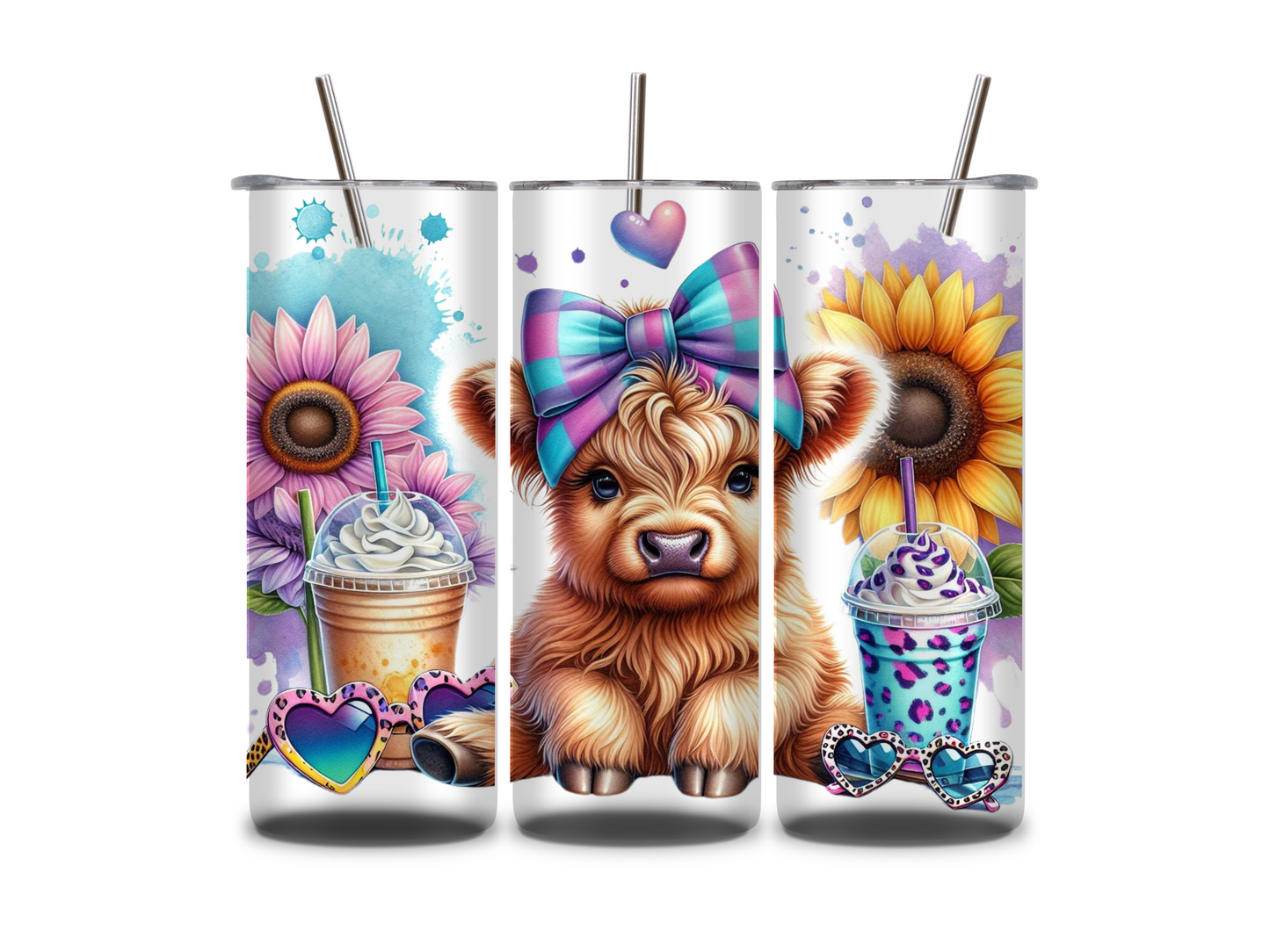 Summer Highland Cow - Tumbler & Bottle