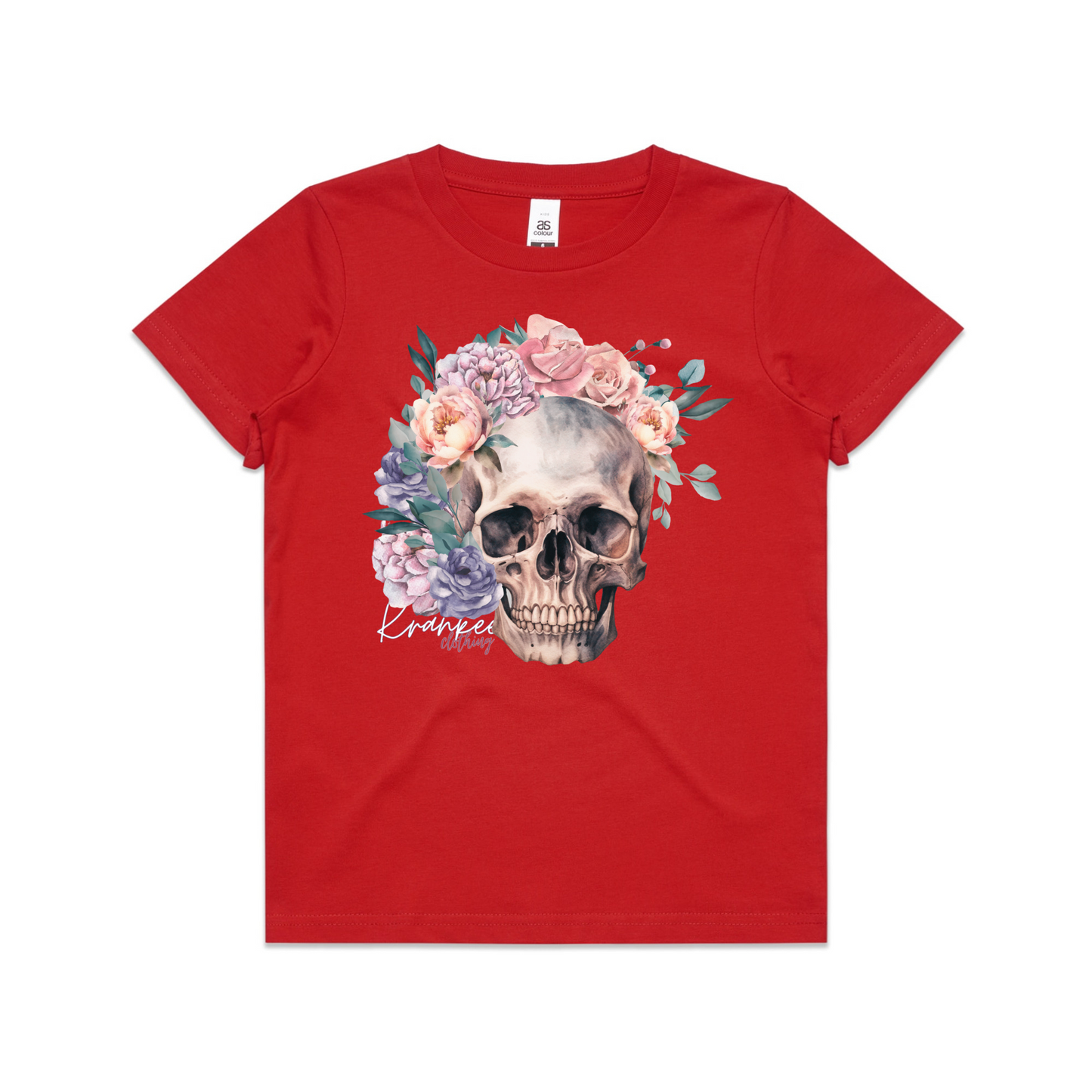 Kids Floral Skull Tee