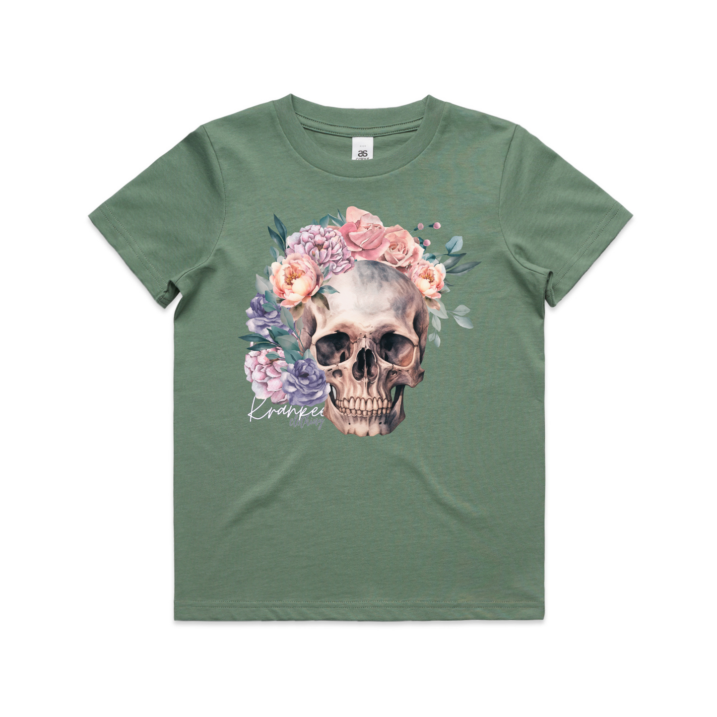 Kids Floral Skull Tee