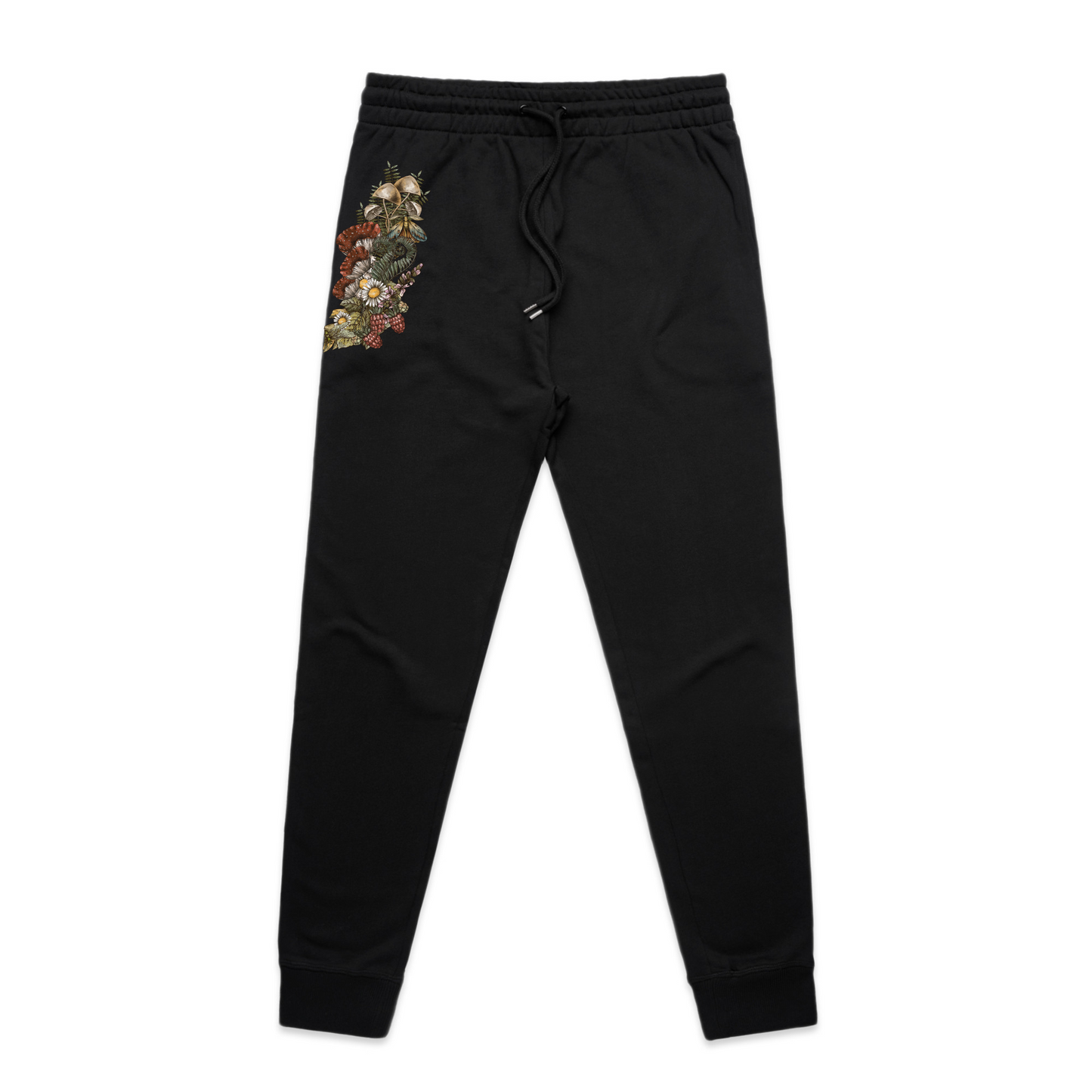 Unisex Wild Flora Skull Slim Track Pants