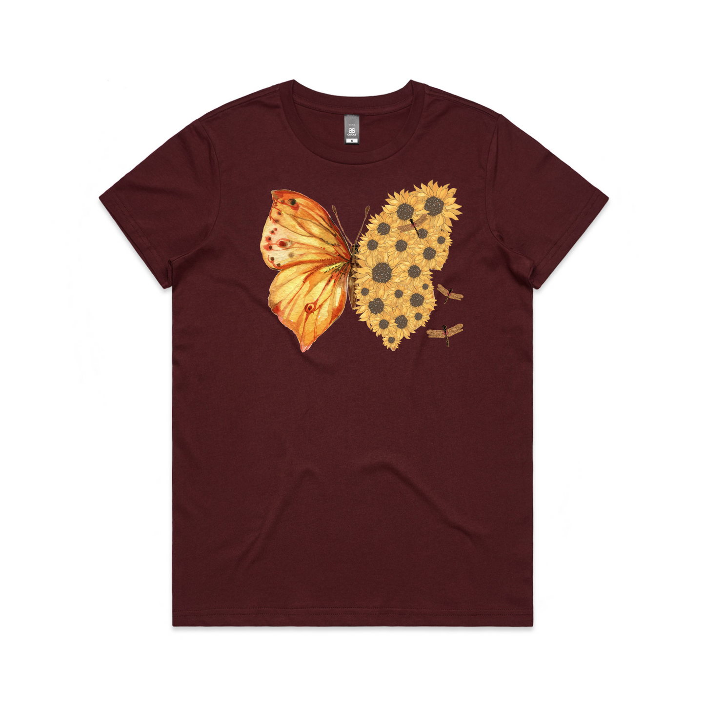 Womens Flutterby Sunflower Tee