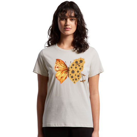 Womens Flutterby Sunflower Tee