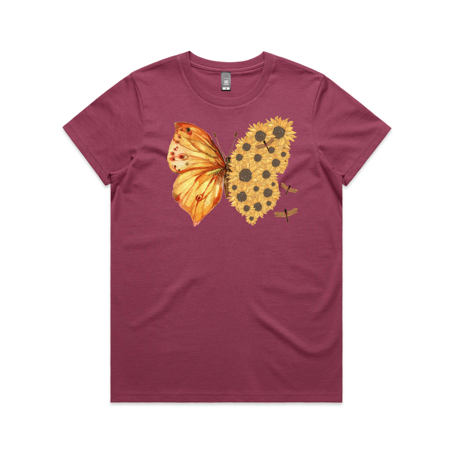 Womens Flutterby Sunflower Tee