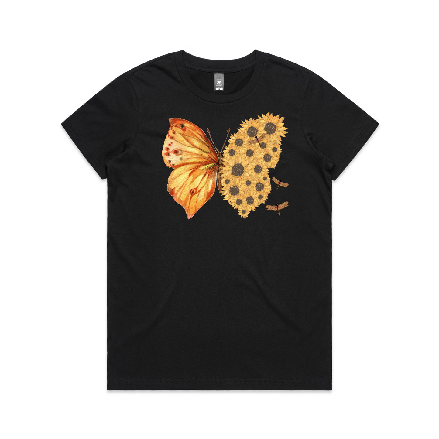 Womens Flutterby Sunflower Tee