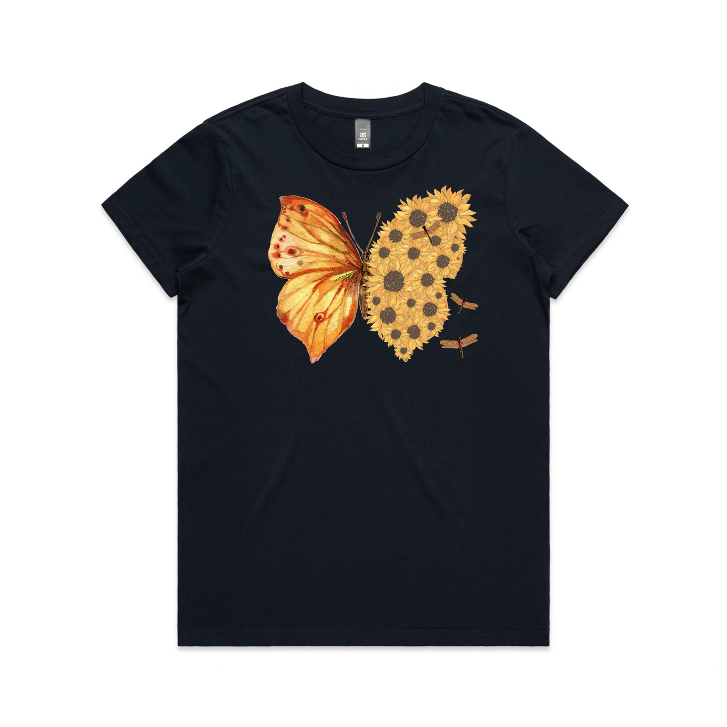 Womens Flutterby Sunflower Tee