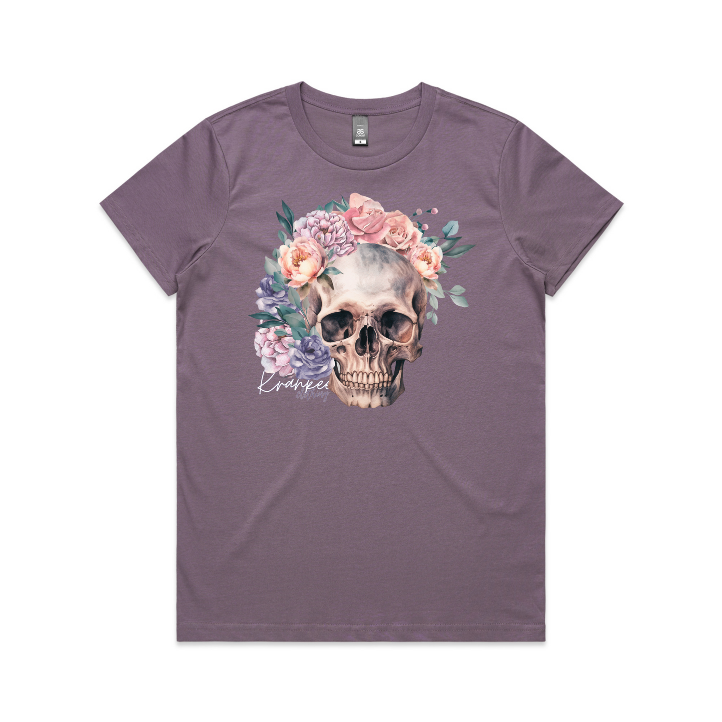 Womens Floral Skull Tee