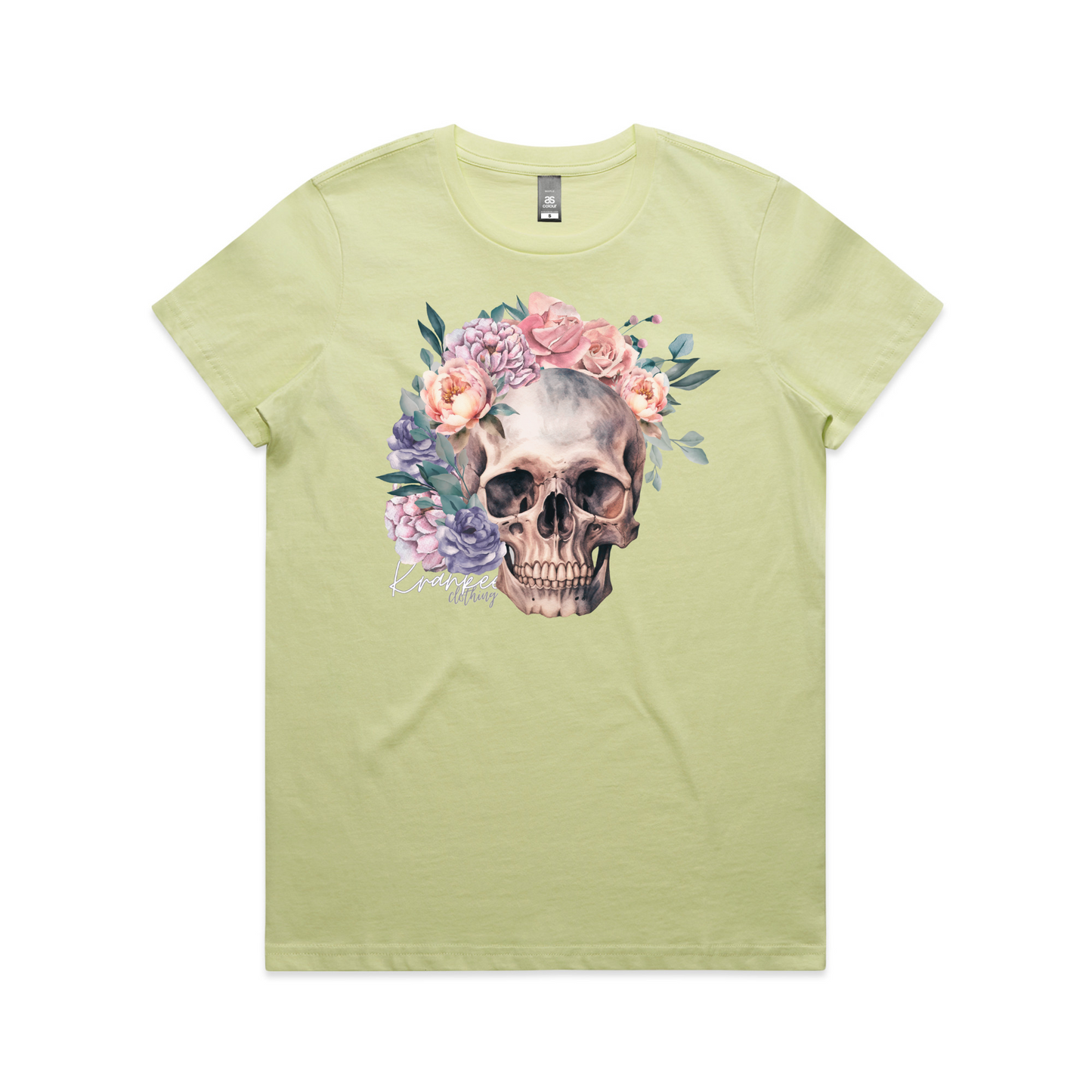 Womens Floral Skull Tee