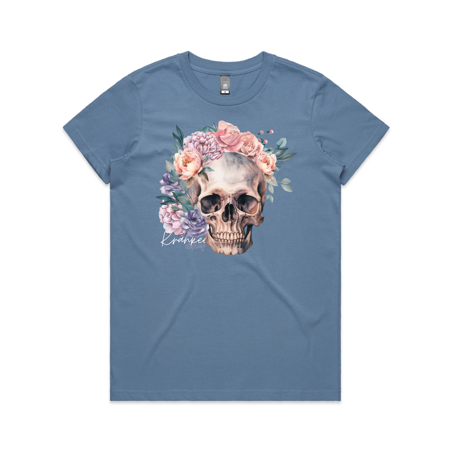 Womens Floral Skull Tee