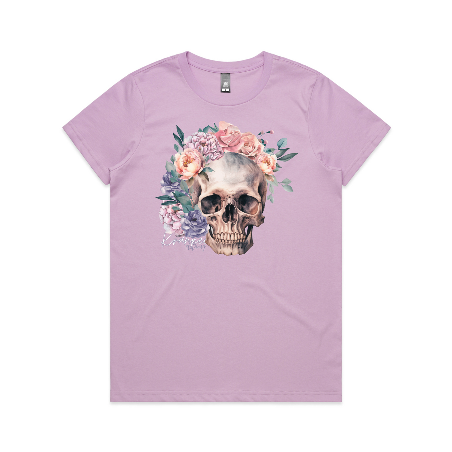 Womens Floral Skull Tee