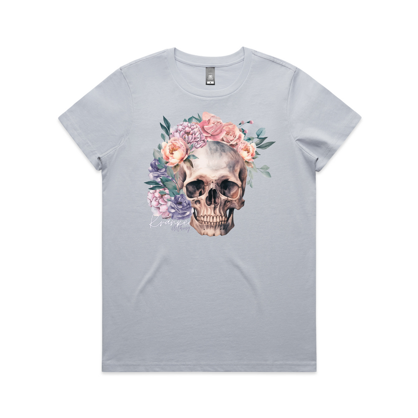 Womens Floral Skull Tee