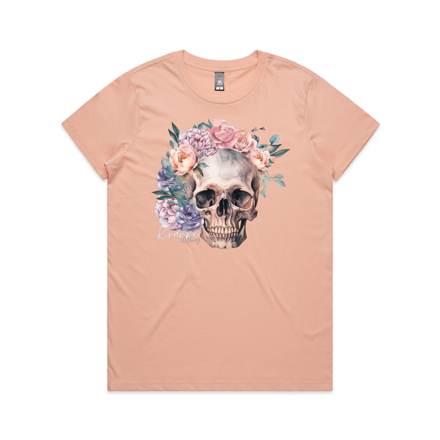 Womens Floral Skull Tee