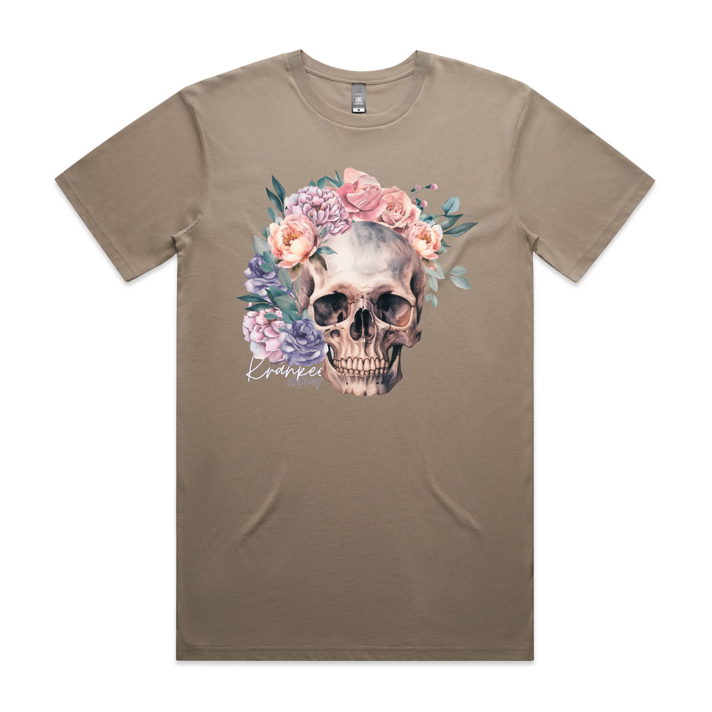 Mens Floral Skull Tee
