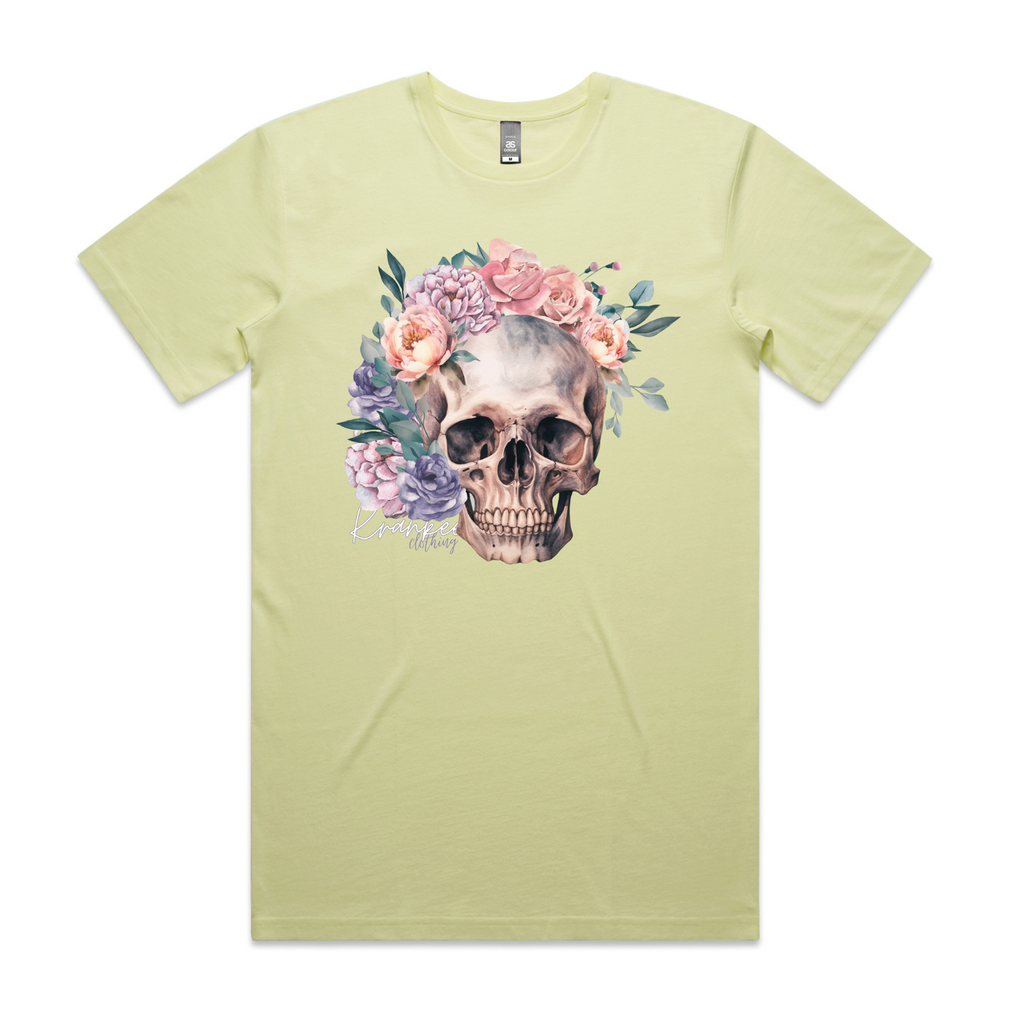Mens Floral Skull Tee