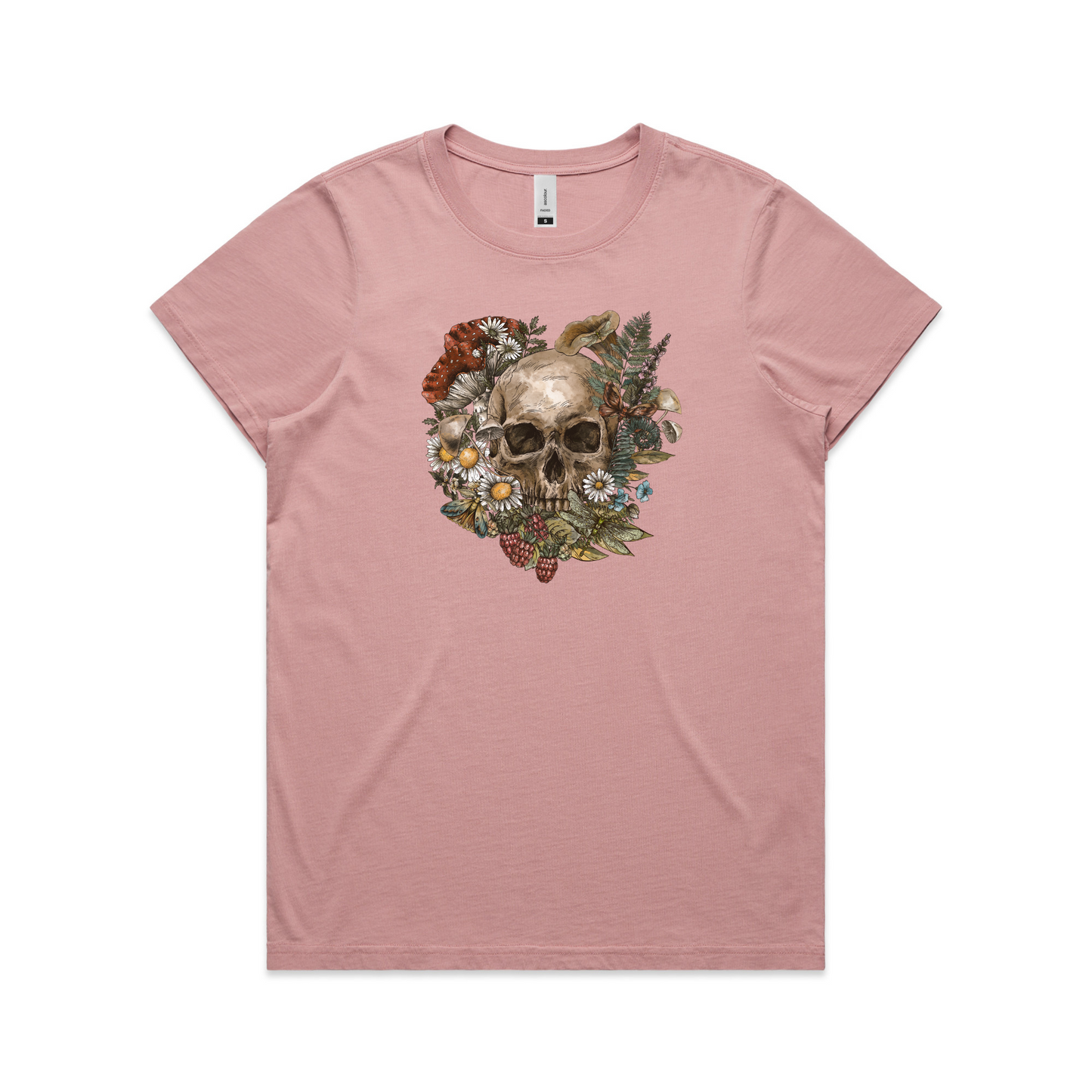 Womens Wild Flora Skull Tee