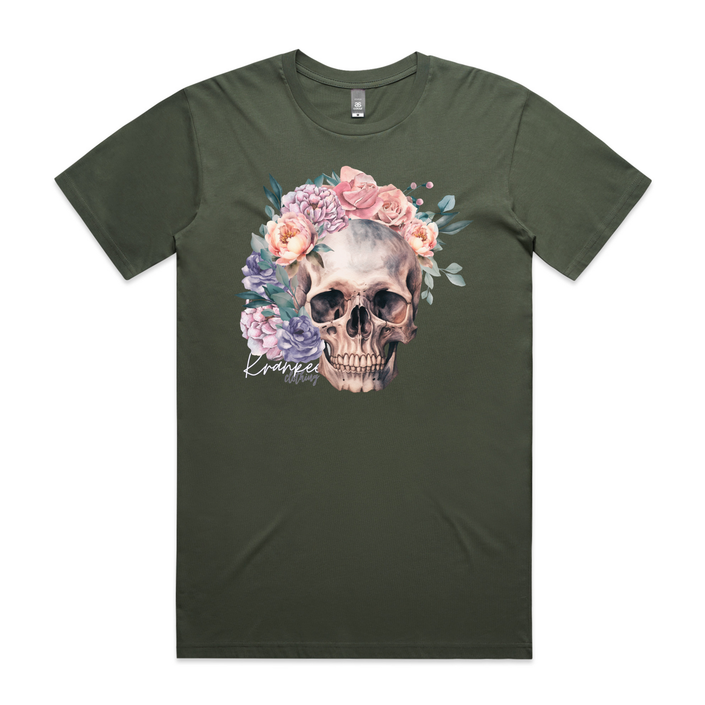Mens Floral Skull Tee