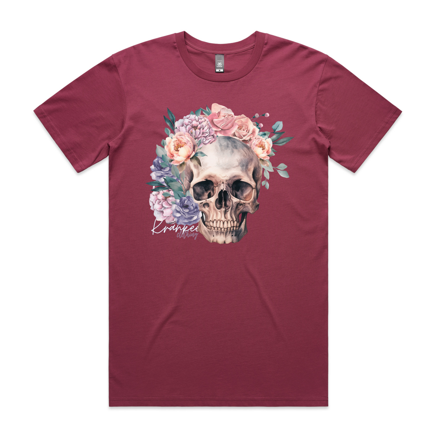 Mens Floral Skull Tee