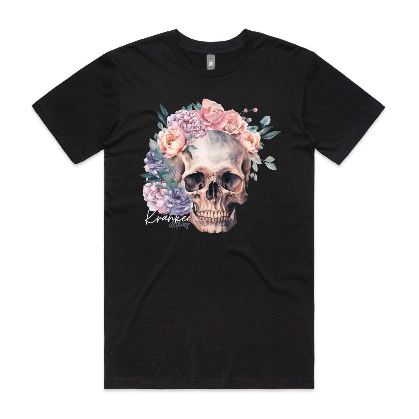 Mens Floral Skull Tee