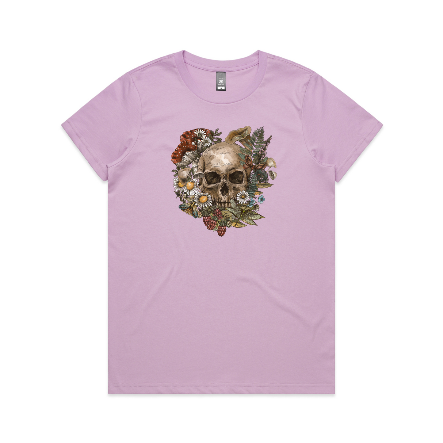 Womens Wild Flora Skull Tee