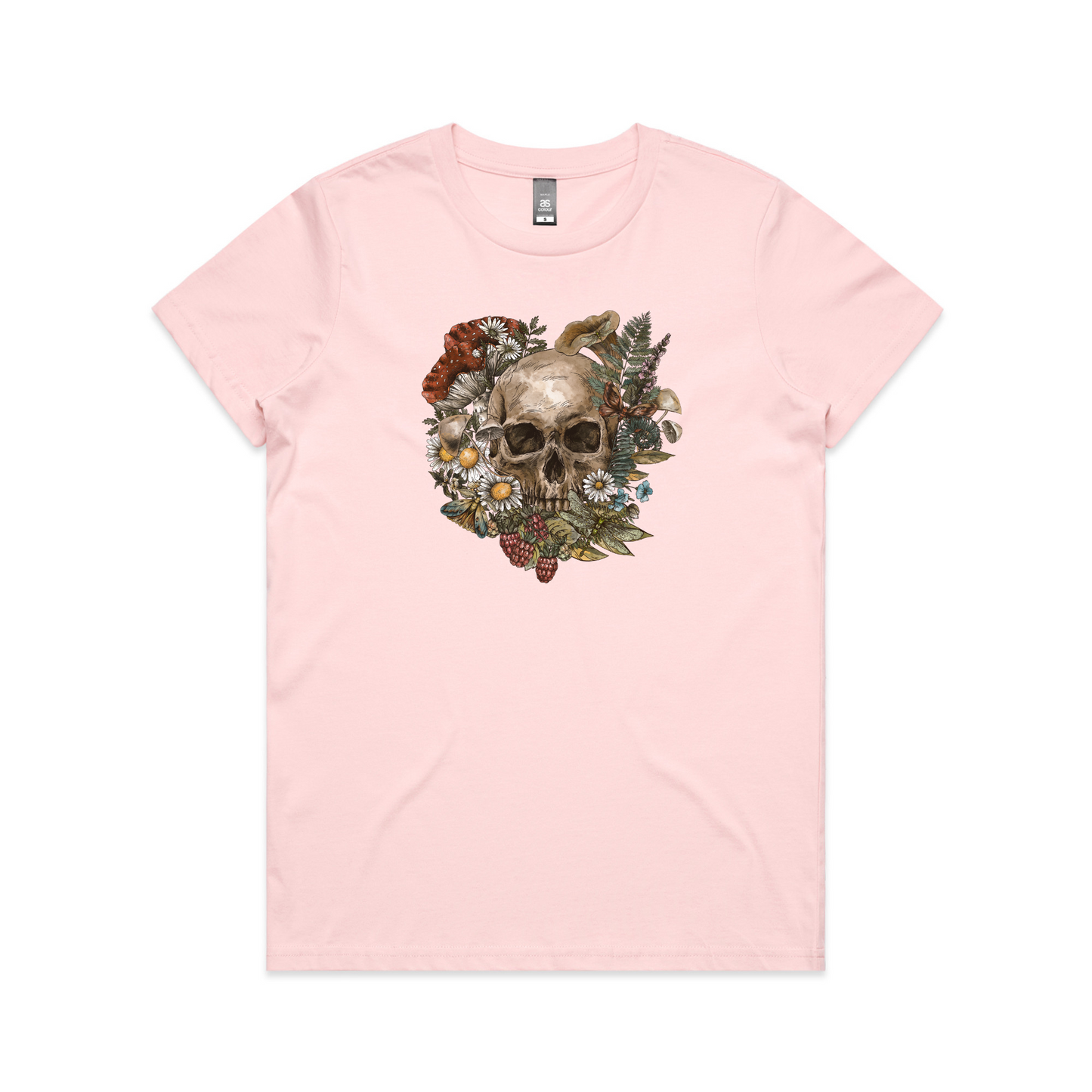 Womens Wild Flora Skull Tee