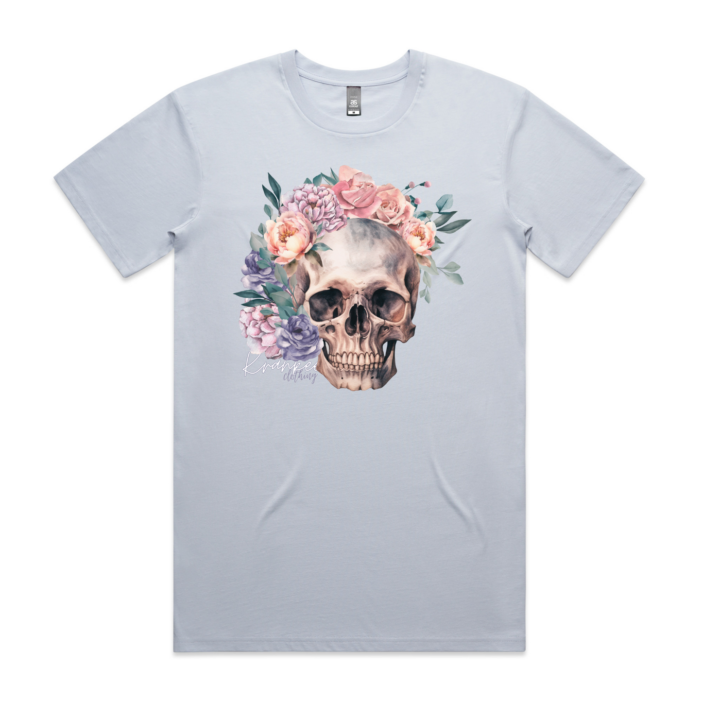 Mens Floral Skull Tee