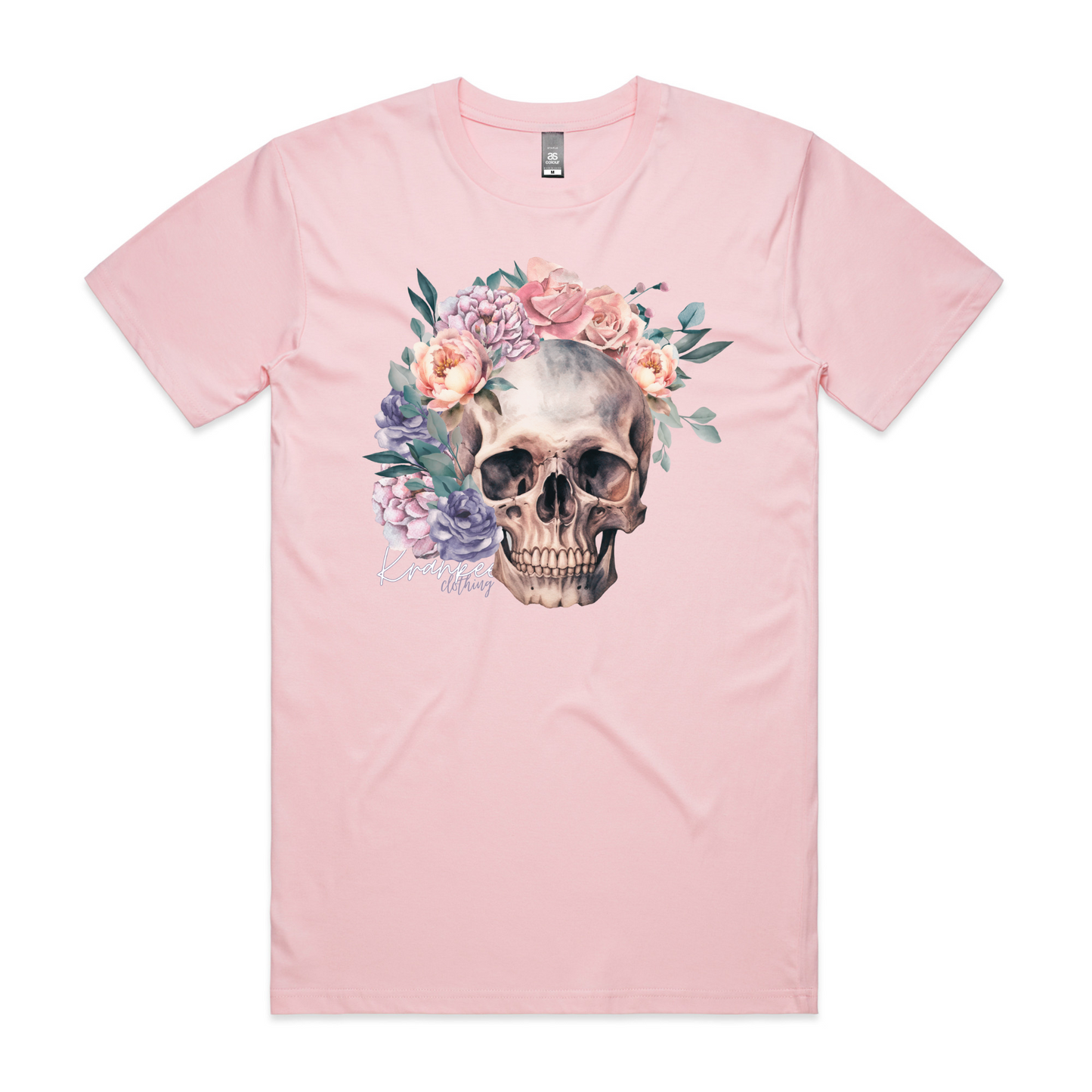 Mens Floral Skull Tee