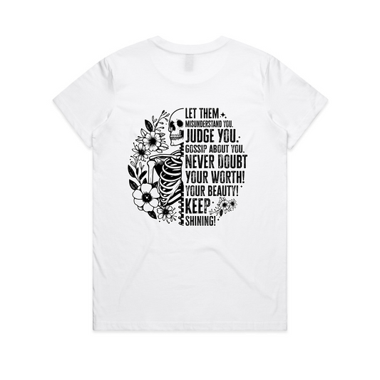 Let Them Skull Back - Womens Longer Tee