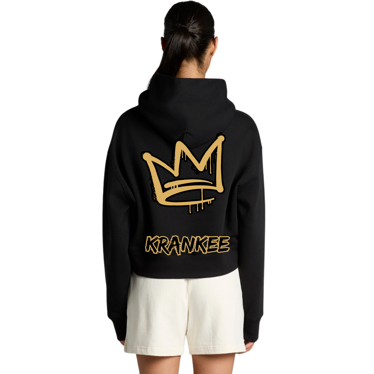 Gold Back Crown - Womens Crop Hoodie