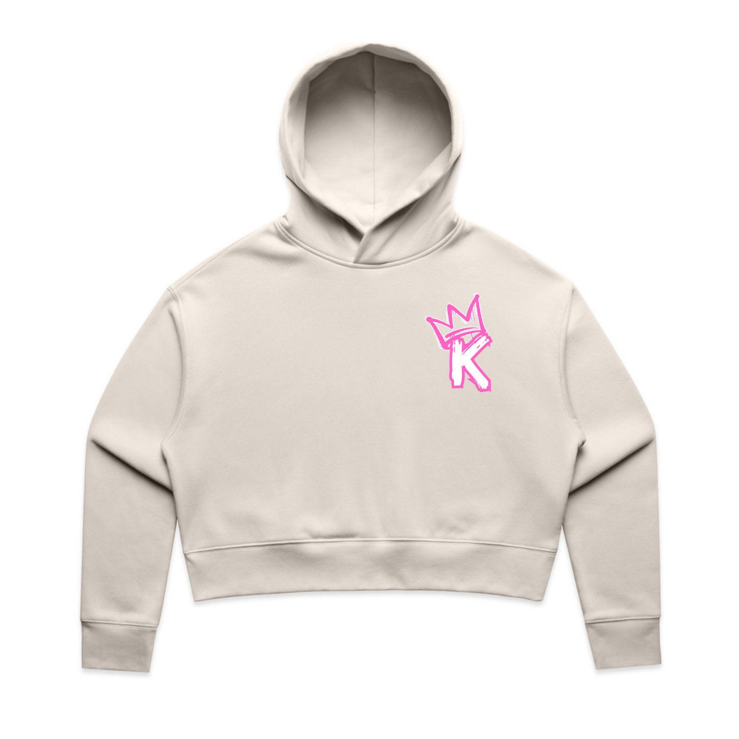 Pink Back Crown - Womens Crop Hoodie