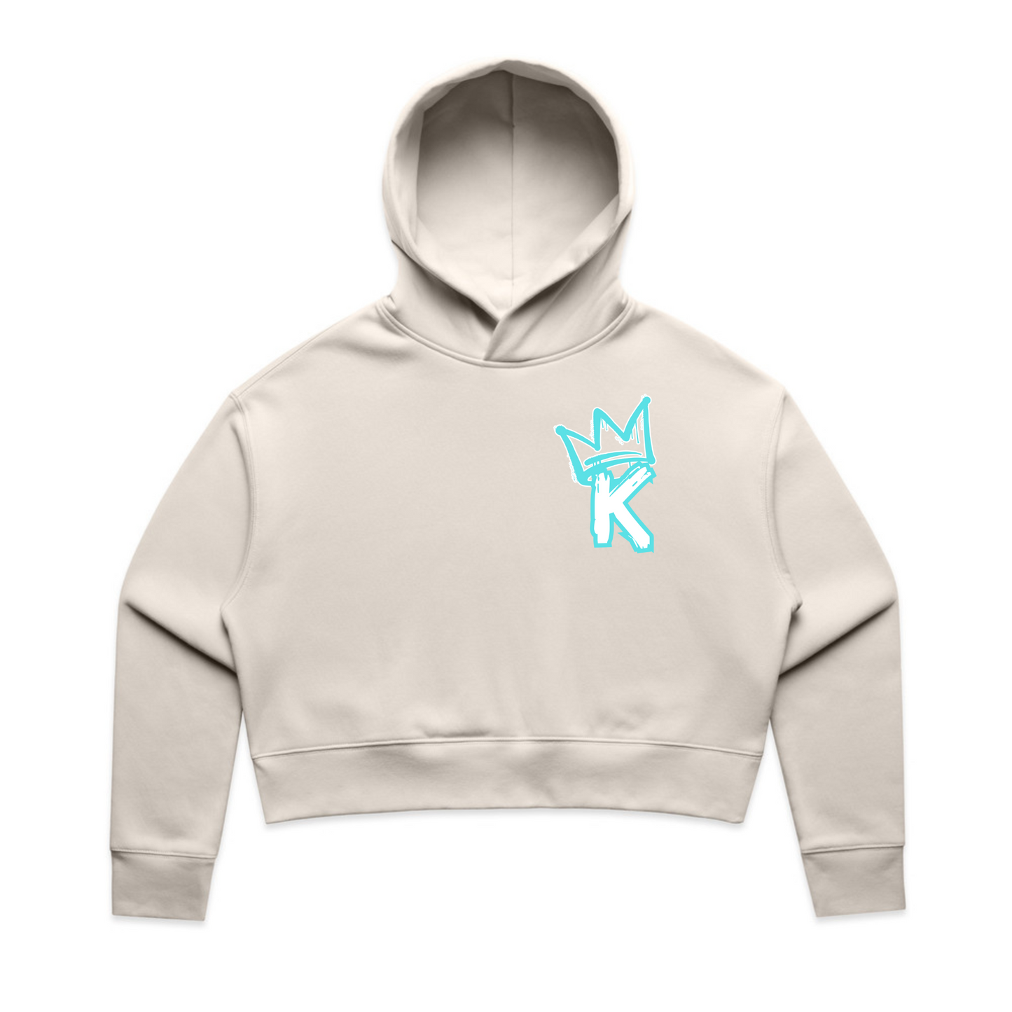 Aqua Back Crown - Womens Crop Hoodie