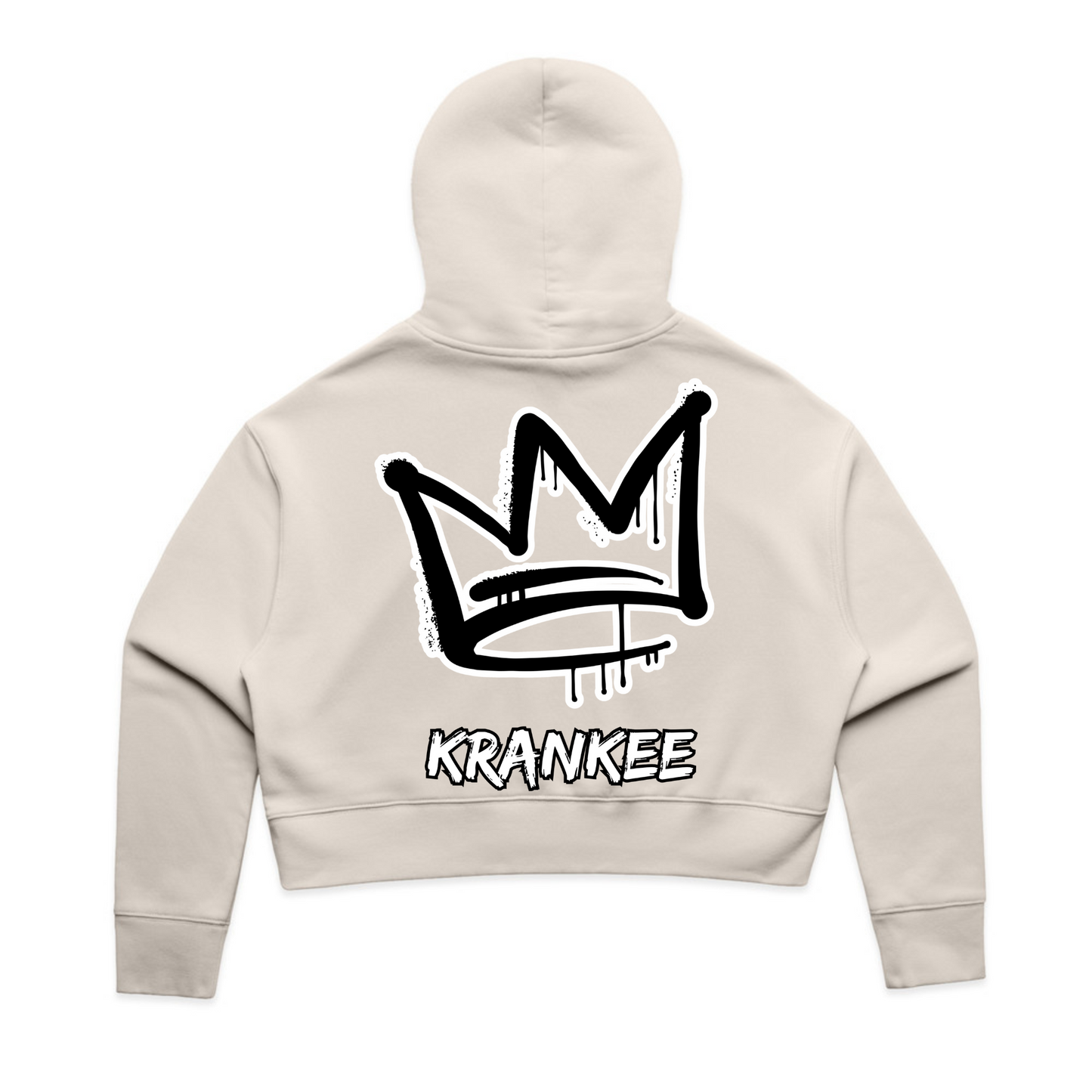B/W Back Crown - Womens Crop Hoodie