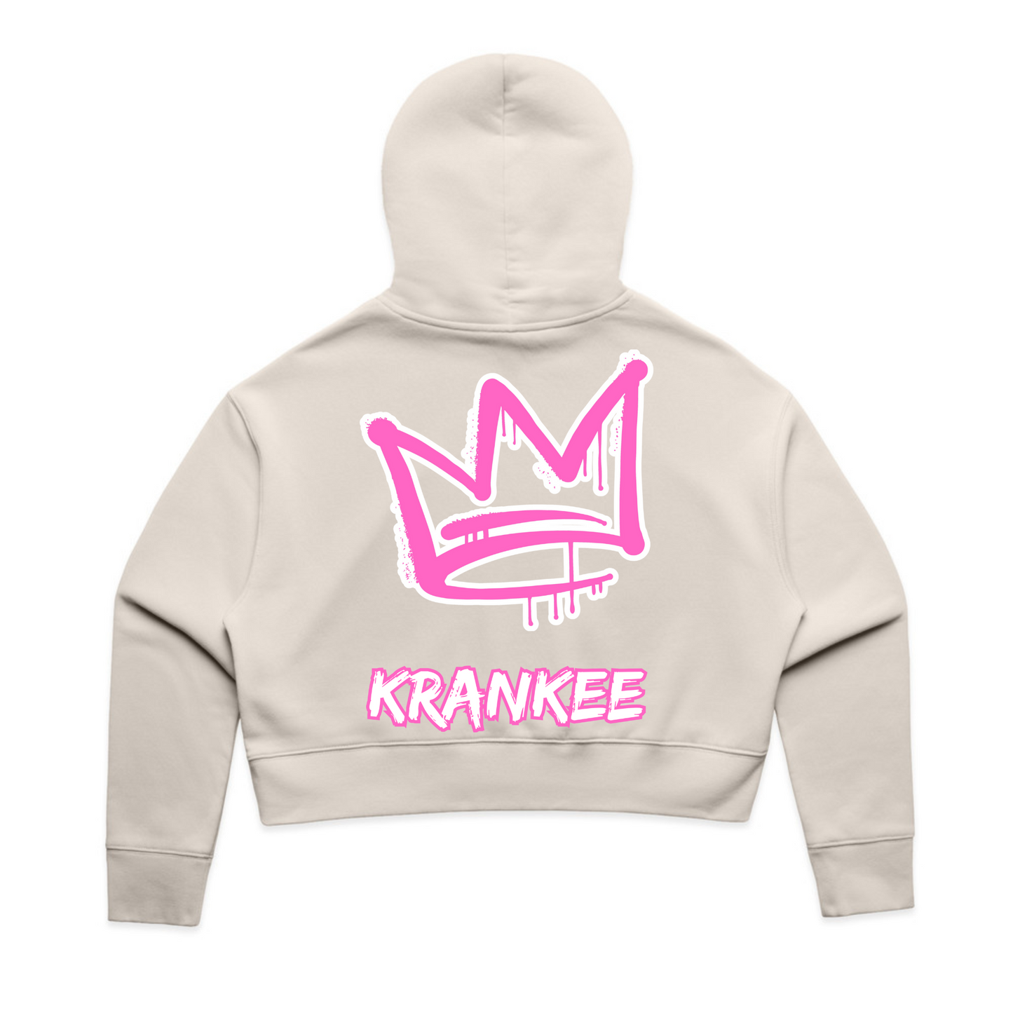 Pink Back Crown - Womens Crop Hoodie