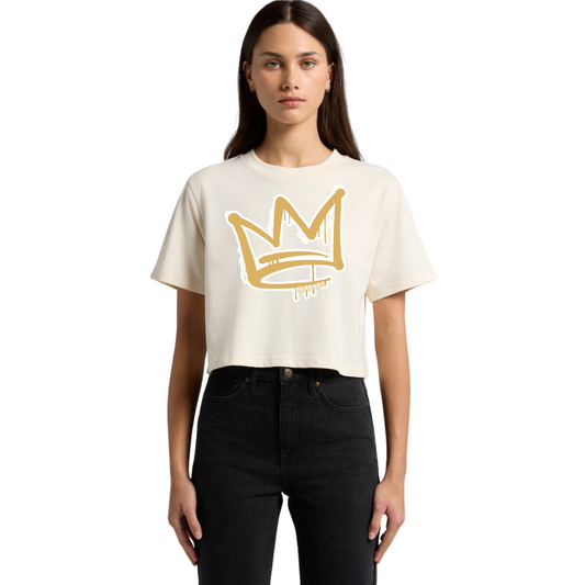 Gold Front Crown - Womens Crop Tee