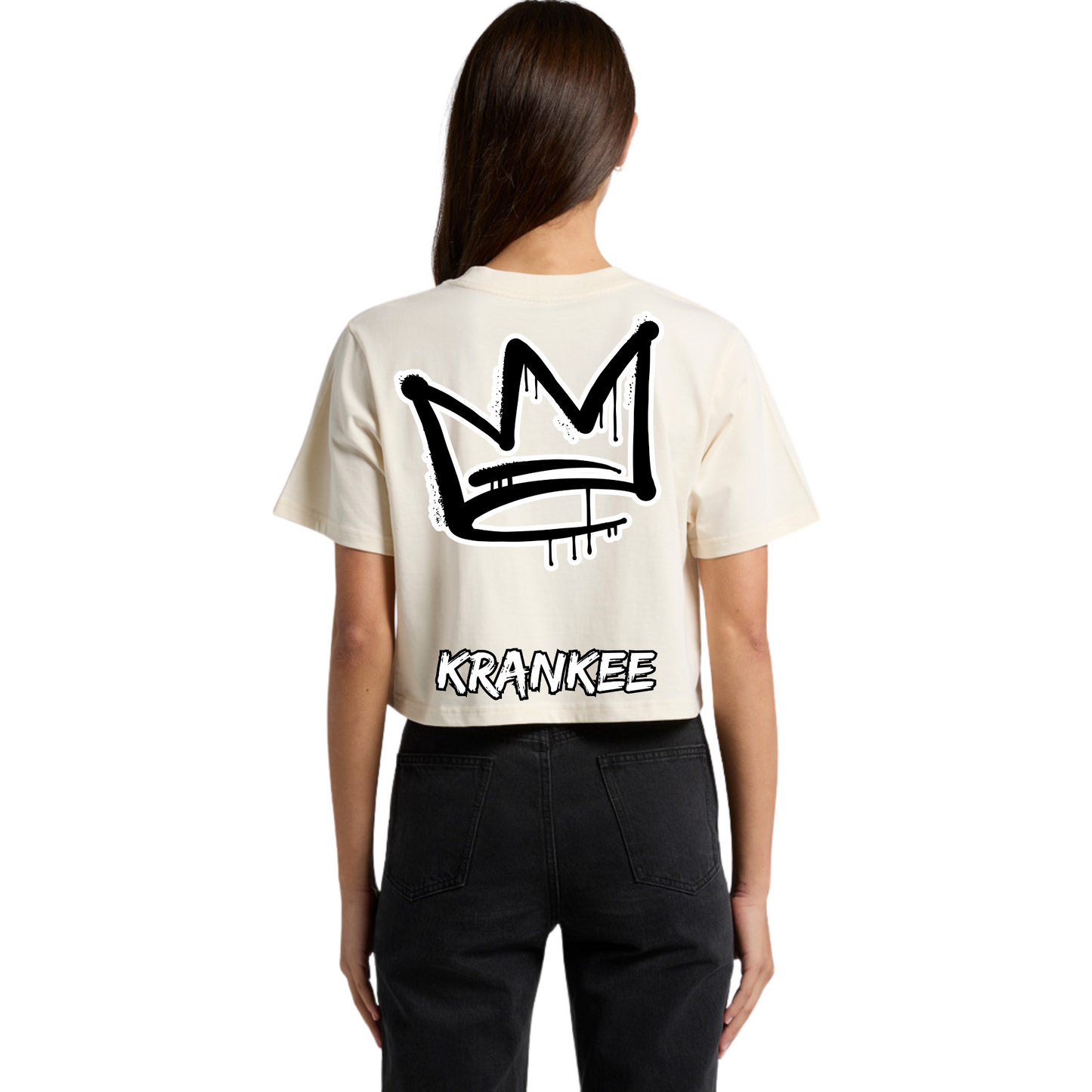 B/W Back Crown - Womens Crop Tee