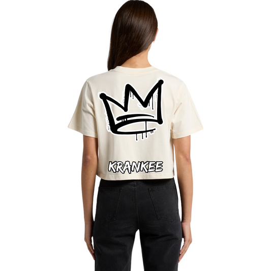 B/W Back Crown - Womens Crop Tee
