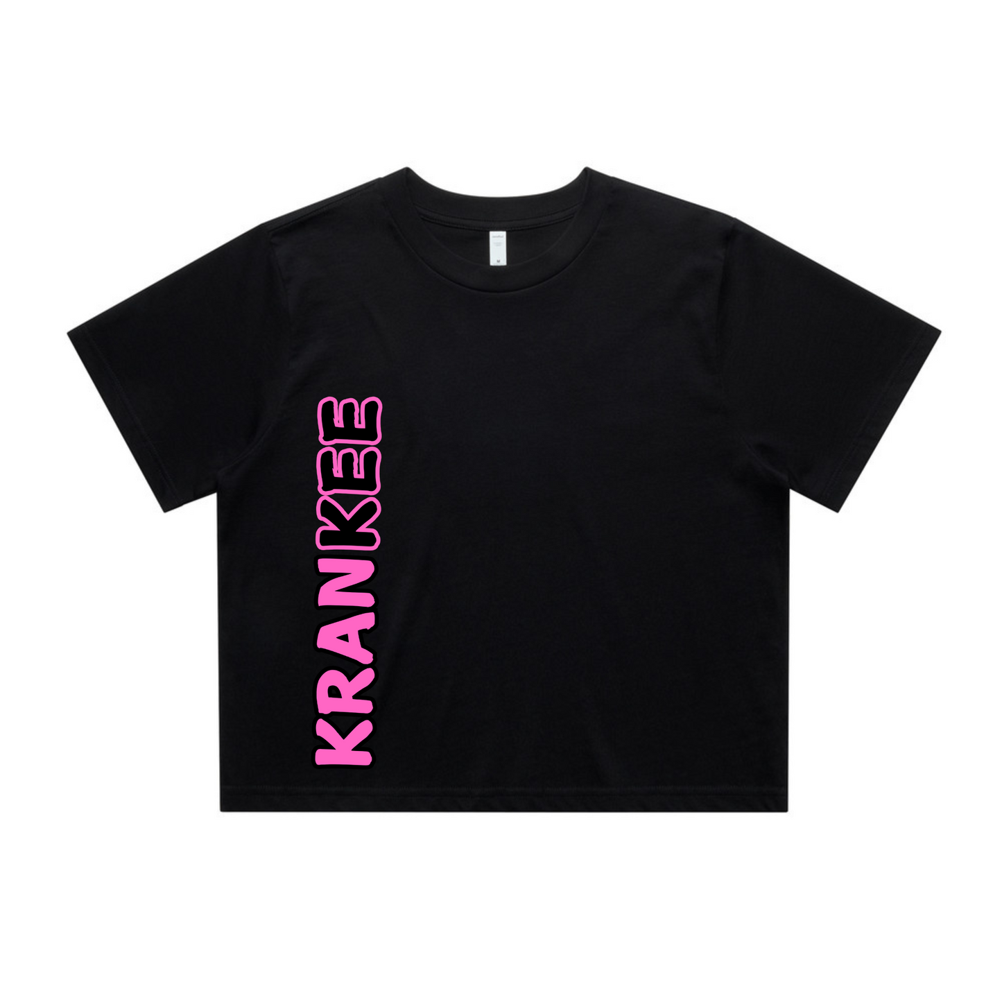 Pink Krankee Split - Womens Crop Tee