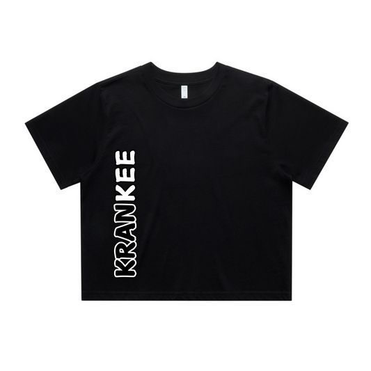 B/W Krankee Split - Womens Crop Tee