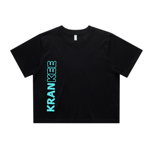 Aqua Krankee Split - Womens Crop Tee