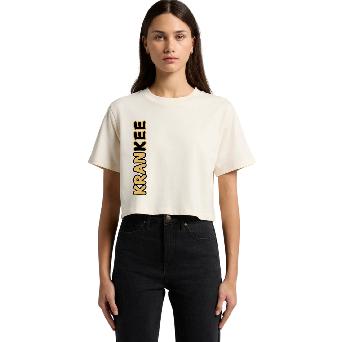 Gold Krankee Split - Womens Crop Tee