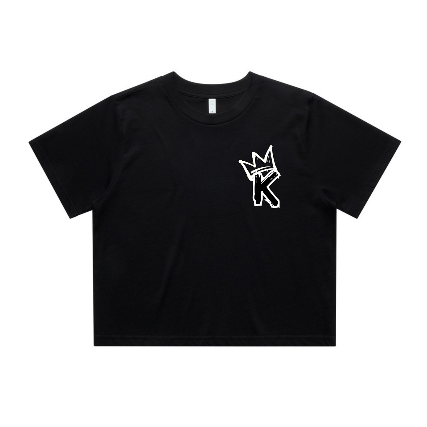 B/W Back Crown - Womens Crop Tee