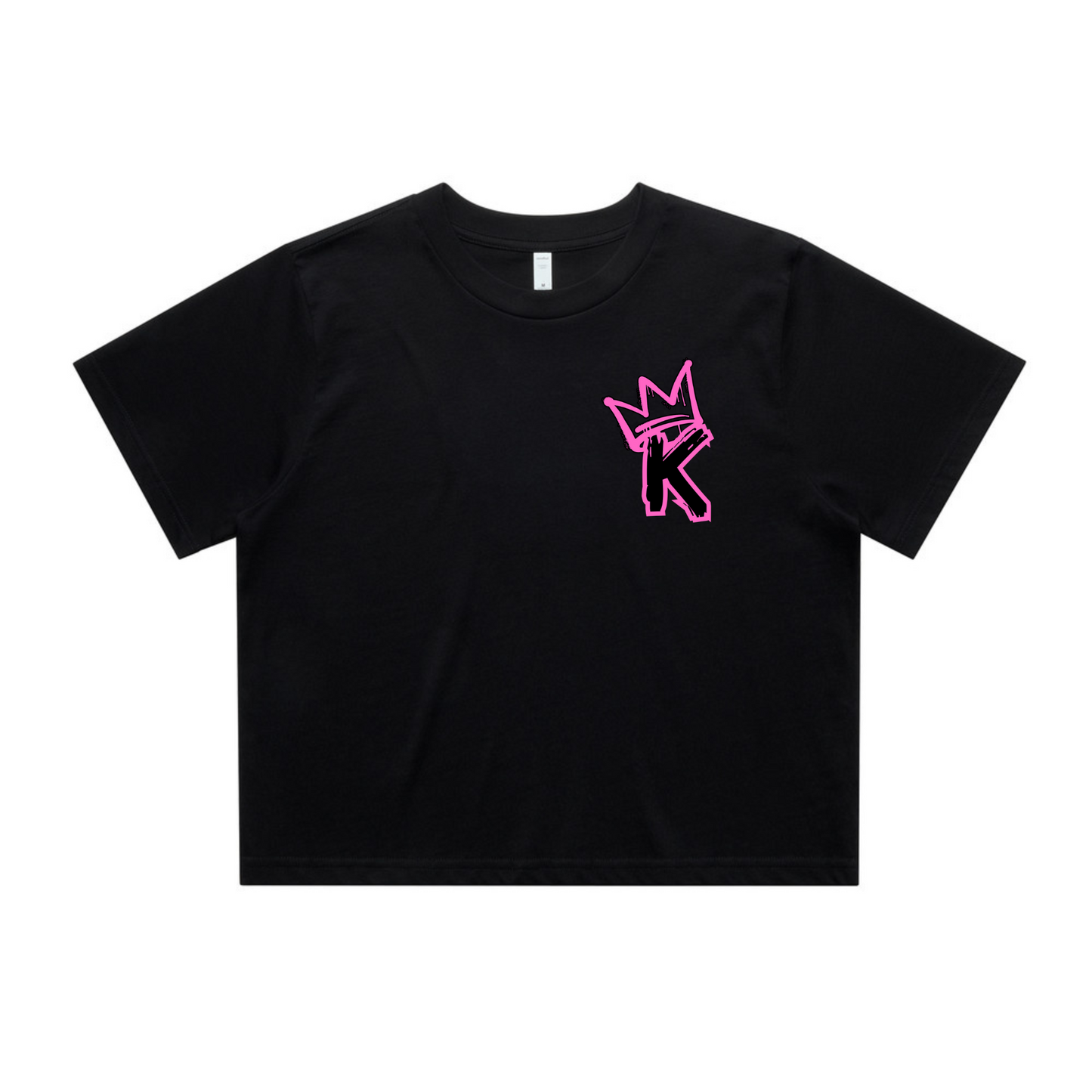 Pink Back Crown - Womens Crop Tee
